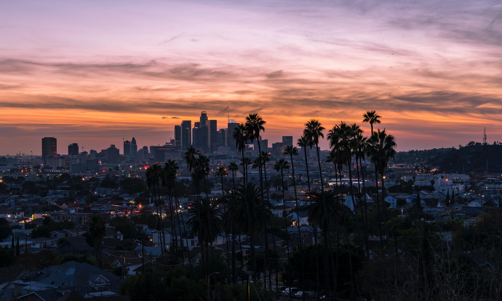Los Angeles city skyline.